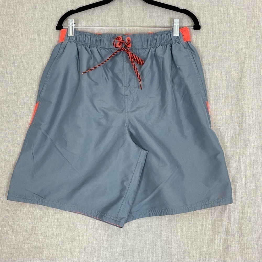 Nike Swim Trunks Shorts Mens Large Mesh Insert Elastic Waist Gray